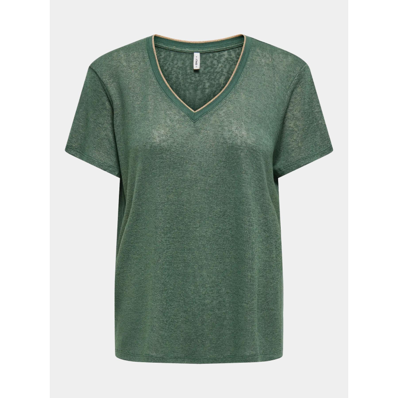 T-shirt col v beatrice vert femme - Only
