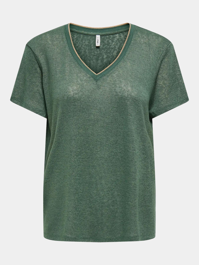 T-shirt col v beatrice vert femme - Only