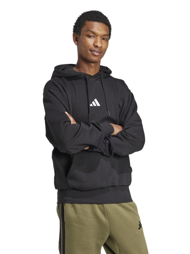Sweat à capuche logo feelcozy noir garçon - Adidas