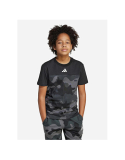 T-shirt camo logo noir gris enfant - Adidas
