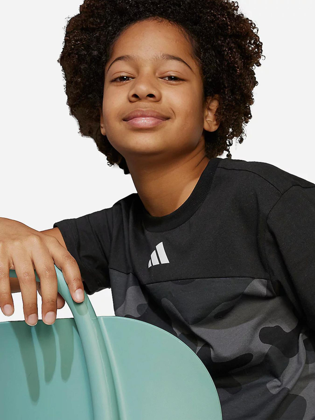 T-shirt camo logo noir gris enfant - Adidas