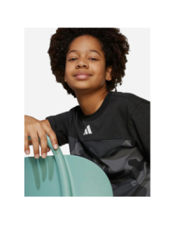 T-shirt camo logo noir gris enfant - Adidas