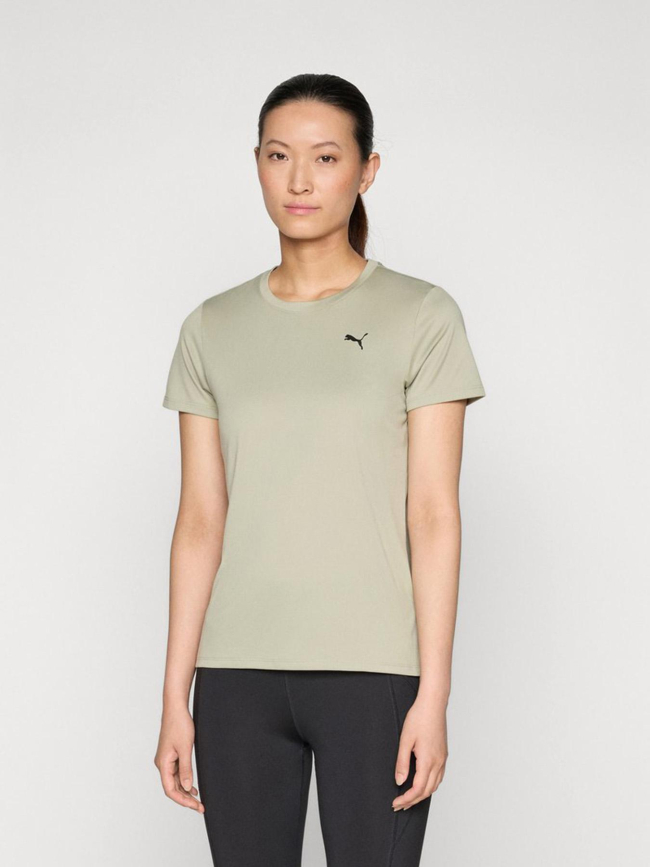 T-shirt de sport uni logo tad essential vert femme - Puma