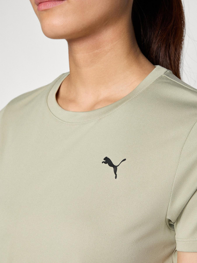 T-shirt de sport uni logo tad essential vert femme - Puma