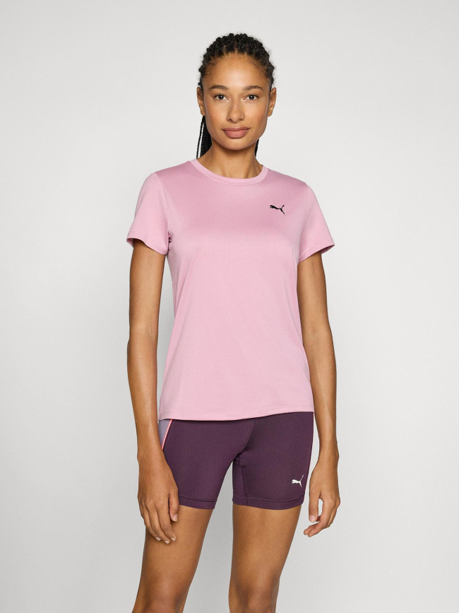 T-shirt de sport uni logo tad essential rose femme - Puma
