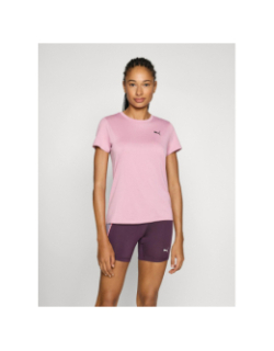 T-shirt de sport uni logo tad essential rose femme - Puma
