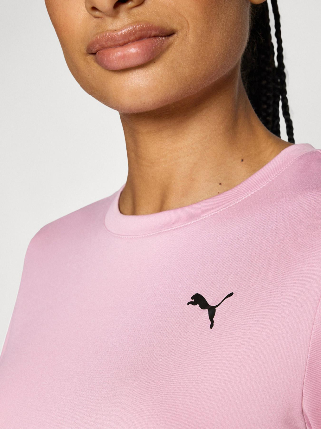 T-shirt de sport uni logo tad essential rose femme - Puma
