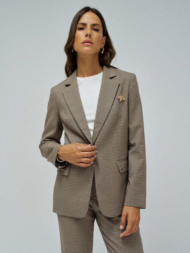 Blazer slim à motif marron femme - Salsa