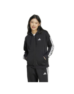 Sweat zippé à capuche 3s fleece noir femme - Adidas