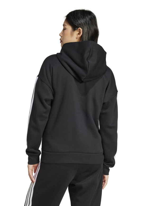 Sweat zippé à capuche 3s fleece noir femme - Adidas