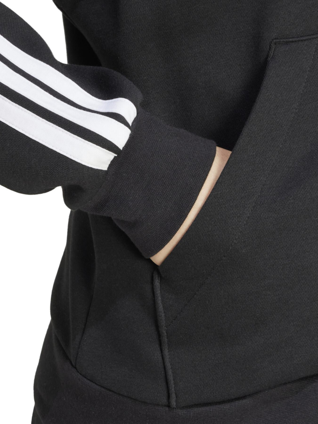Sweat zippé à capuche 3s fleece noir femme - Adidas