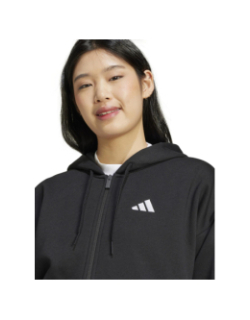Sweat zippé à capuche 3s fleece noir femme - Adidas