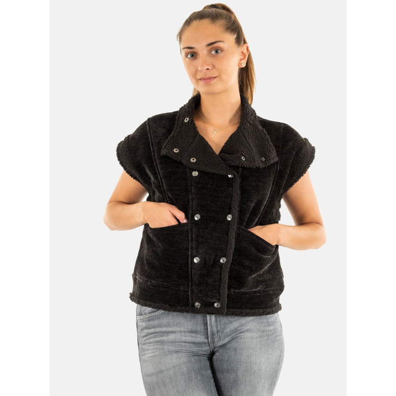 Veste sans manche fuji noir femme - Le Temps Des Cerises