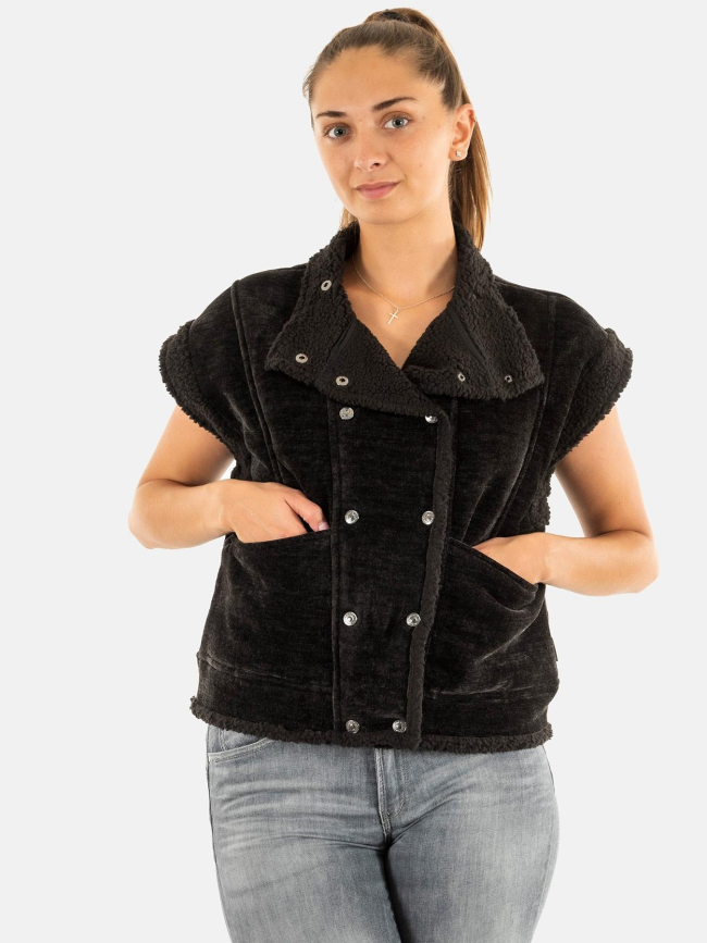 Veste sans manche fuji noir femme - Le Temps Des Cerises