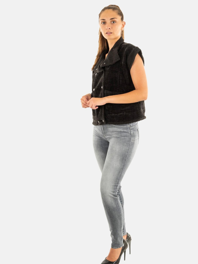 Veste sans manche fuji noir femme - Le Temps Des Cerises