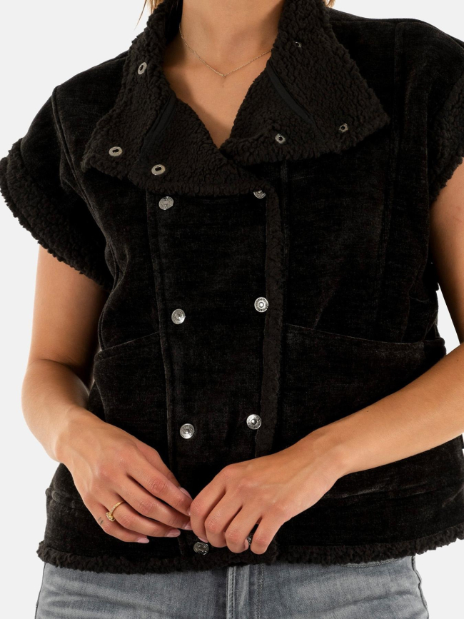 Veste sans manche fuji noir femme - Le Temps Des Cerises