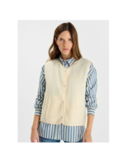 Veste sans manche gudru blanc fille - Le Temps Des Cerises