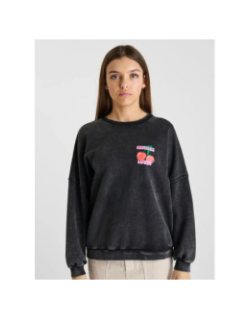 Sweat julesgi délavé noir fille - Le Temps Des Cerises