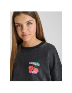 Sweat julesgi délavé noir fille - Le Temps Des Cerises