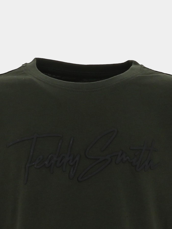 T-shirt logo evan kaki foncé garçon - Teddy Smith
