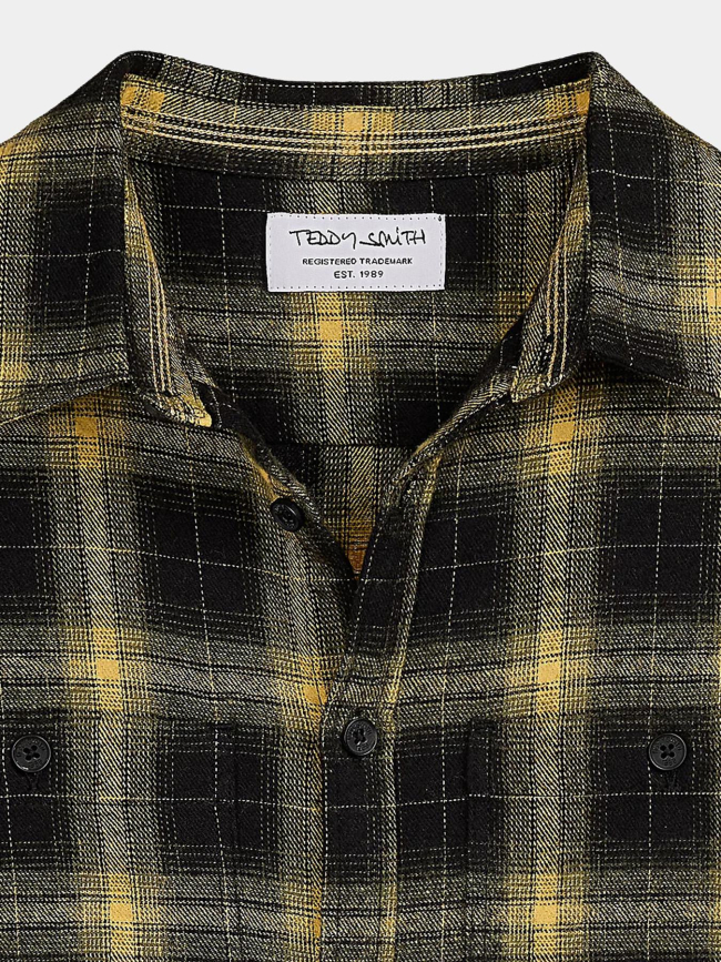 Chemise à carreaux antho noir jaune garçon - Teddy Smith