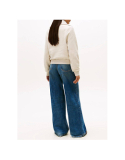 Sweat col zippé script chiné beige femme - Tommy Hilfiger