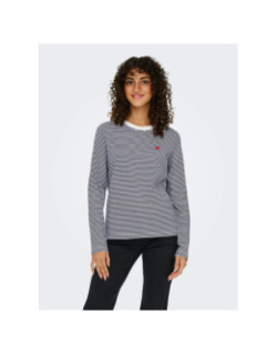 T-shirt rayé pisa bleu marine écru femme - Jdy