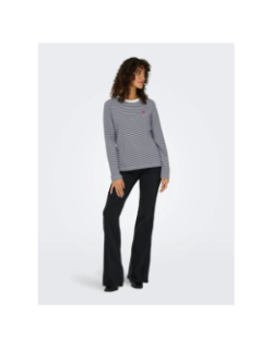 T-shirt rayé pisa bleu marine écru femme - Jdy