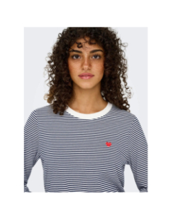T-shirt rayé pisa bleu marine écru femme - Jdy