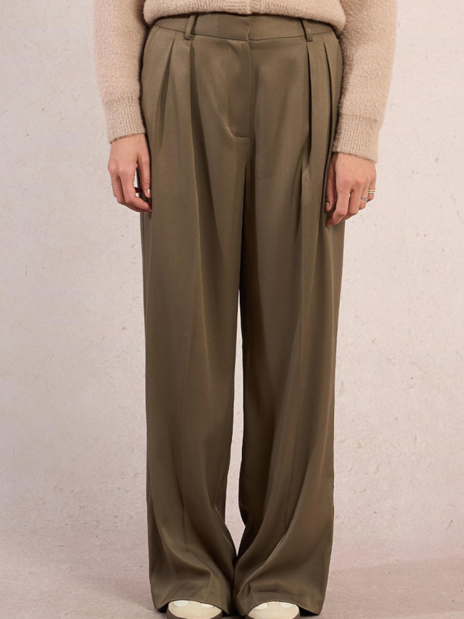 Pantalon large taille haute kaki femme - Molly Bracken