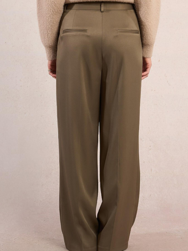 Pantalon large taille haute kaki femme - Molly Bracken