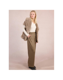 Pantalon large taille haute kaki femme - Molly Bracken