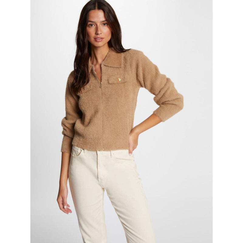 Gilet zippé domi camel marron femme - Morgan