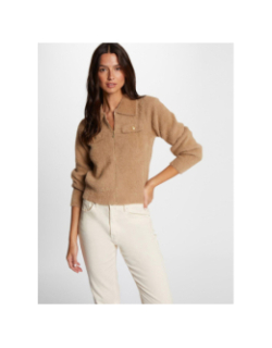 Gilet zippé domi camel marron femme - Morgan
