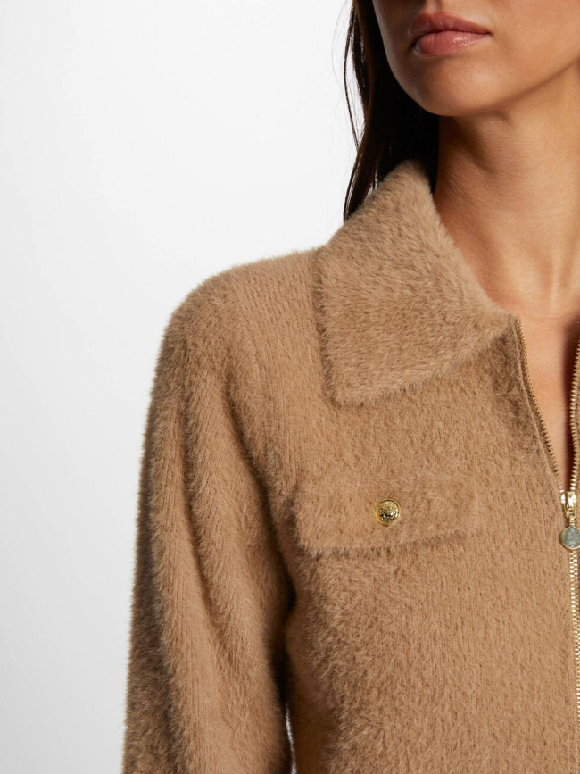 Gilet zippé domi camel marron femme - Morgan