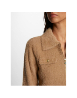 Gilet zippé domi camel marron femme - Morgan