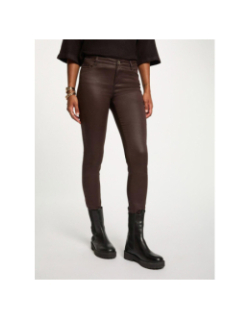 Pantalon slim enduit palao marron femme - Morgan