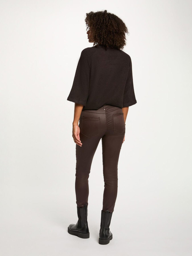 Pantalon slim enduit palao marron femme - Morgan