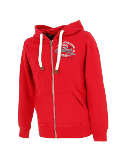 Sweat zippé à capuche atelo rouge homme - La Maison Blaggio