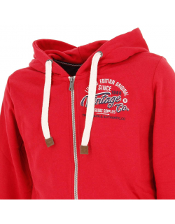 Sweat zippé à capuche atelo rouge homme - La Maison Blaggio