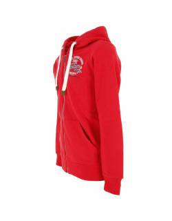 Sweat zippé à capuche atelo rouge homme - La Maison Blaggio