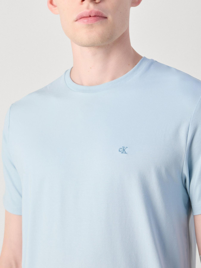 T-shirt slim stretch bleu ciel homme - Calvin Klein