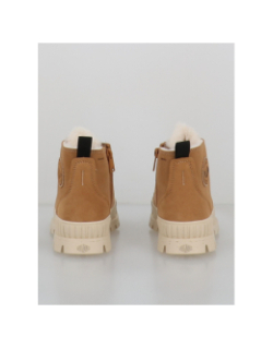 Baskets pallashock zip fourrées marron femme - Palladium