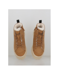 Baskets pallashock zip fourrées marron femme - Palladium