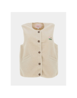 Veste sans manche teddy vintage baby blanc femme - Only
