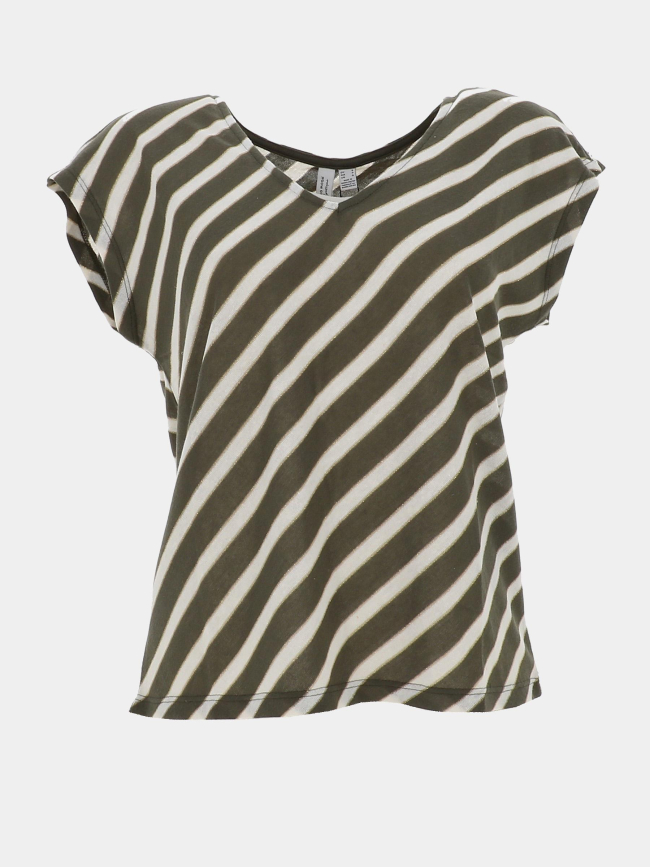 T-shirt col v fika kaki femme - Vero Moda