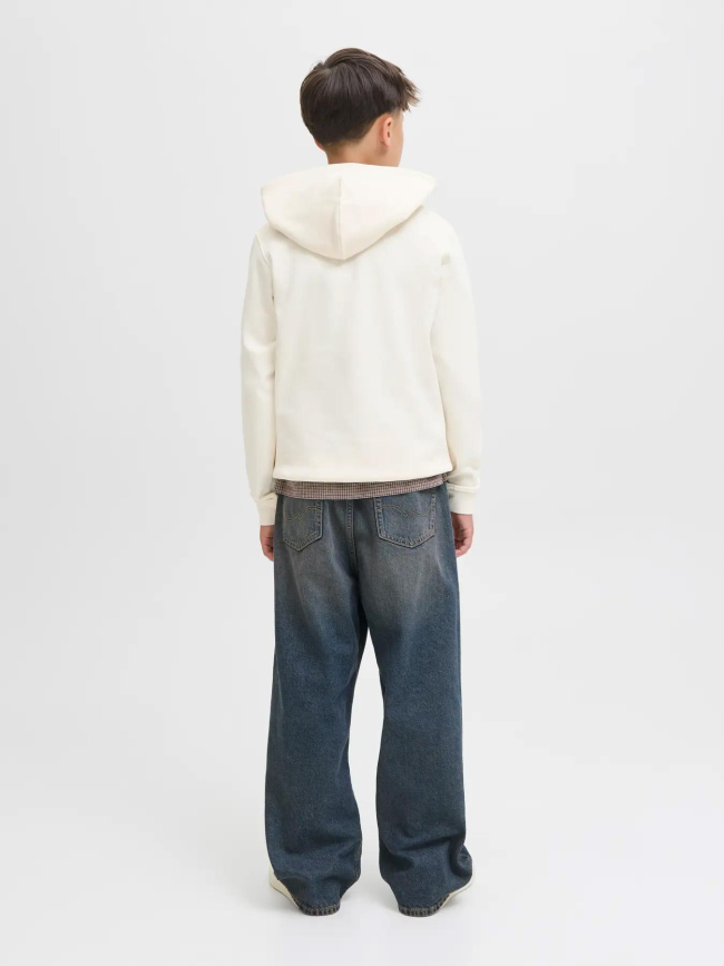 Sweat à capuche jorinwood blanc crème garçon - Jack & Jones