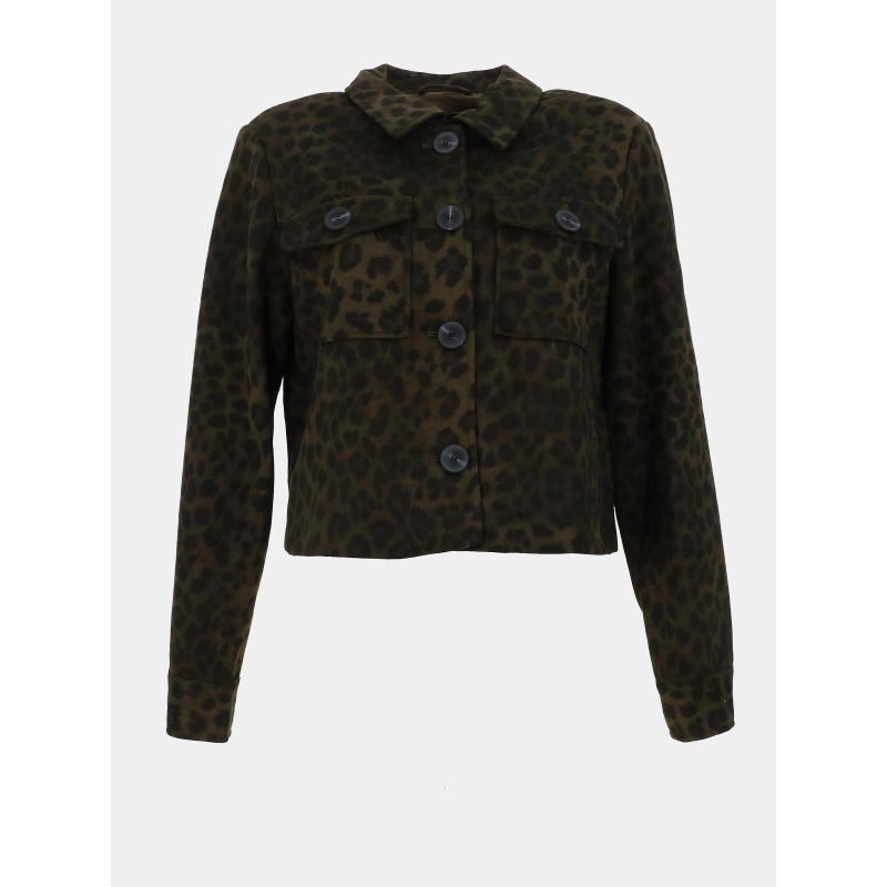 Veste suédine léopard moon kaki femme - Only