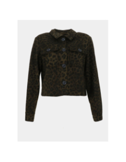 Veste suédine léopard moon kaki femme - Only