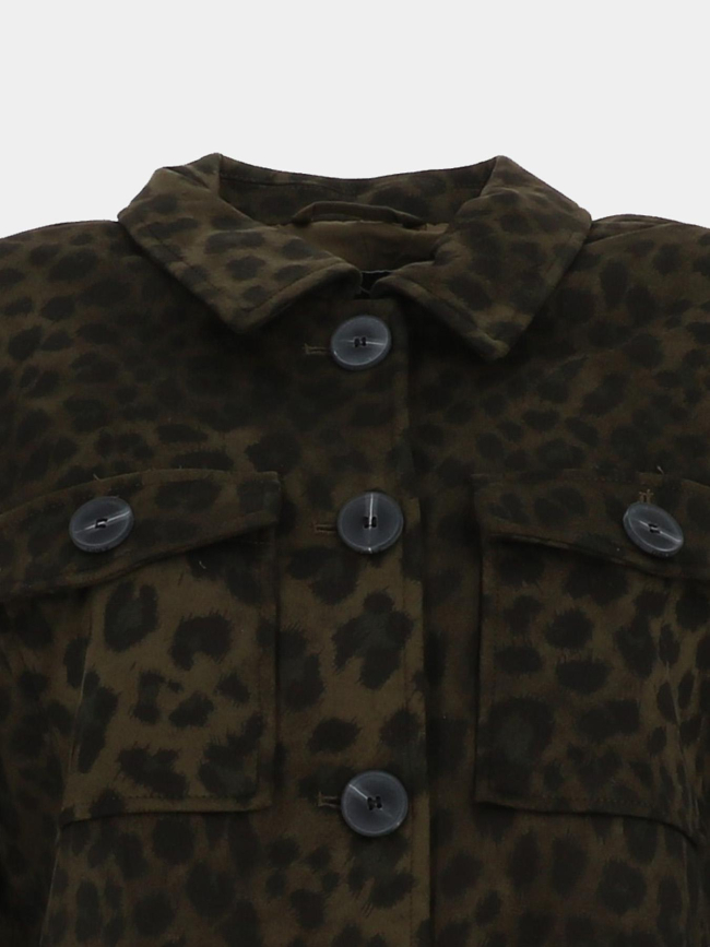 Veste suédine léopard moon kaki femme - Only